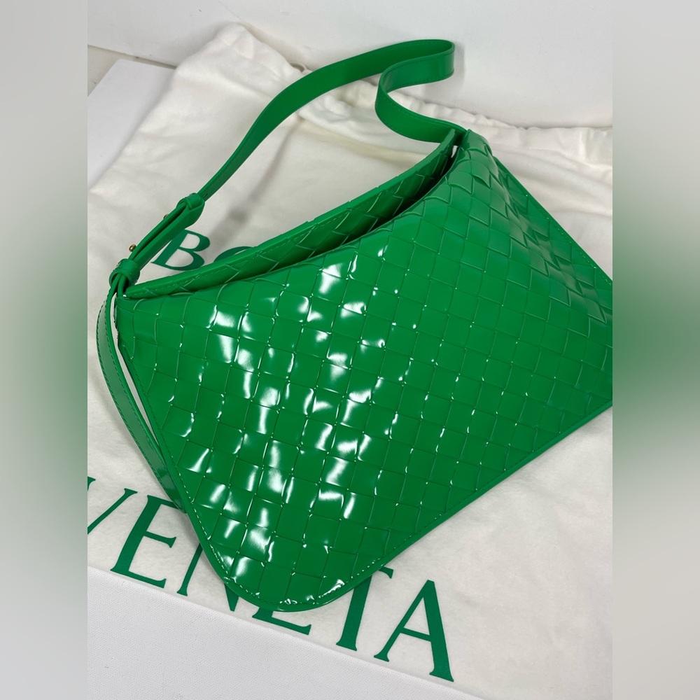 BRAND NEW BOTTEGA VENETA GREEN INTRECCIATO WEAVE SHOULDER LEATHER BAG PURSE - Picture 7 of 13